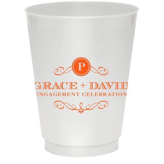 Initial Scroll Colored Shatterproof Cups