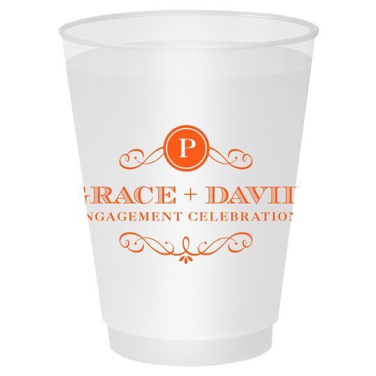 Initial Scroll Shatterproof Cups