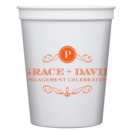 Initial Scroll Stadium Cups