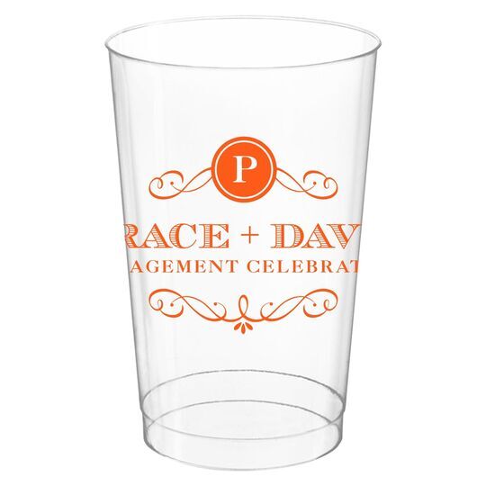 Initial Scroll Clear Plastic Cups