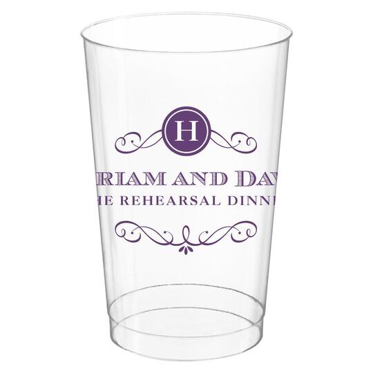 Initial Scroll Clear Plastic Cups