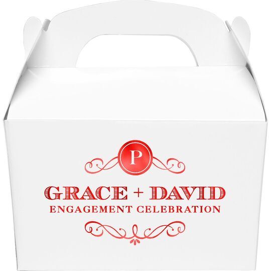 Initial Scroll Gable Favor Boxes