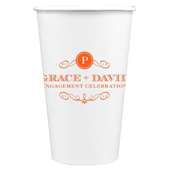 Initial Scroll Paper Coffee Cups