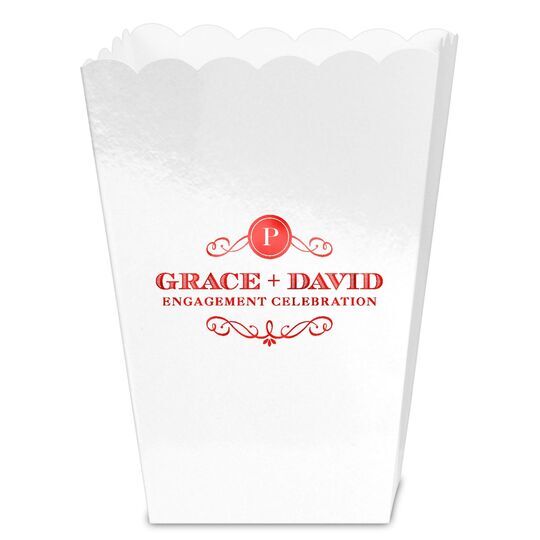 Initial Scroll Mini Popcorn Boxes