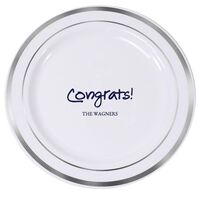 Studio Congrats Premium Banded Plastic Plates