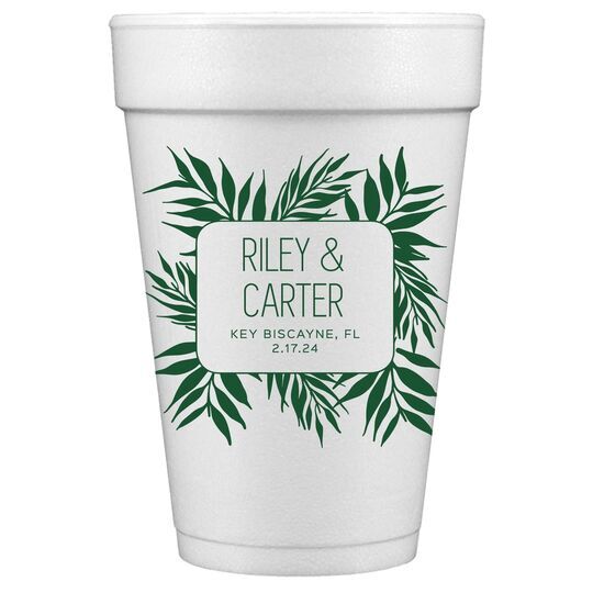 Palm Leaves Styrofoam Cups