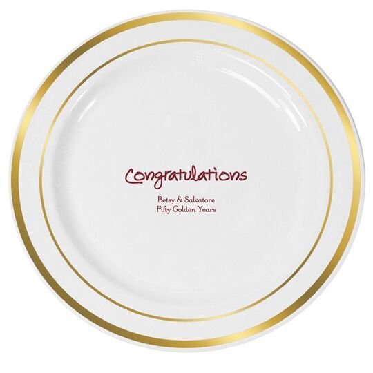 Studio Congratulations Premium Banded Plastic Plates