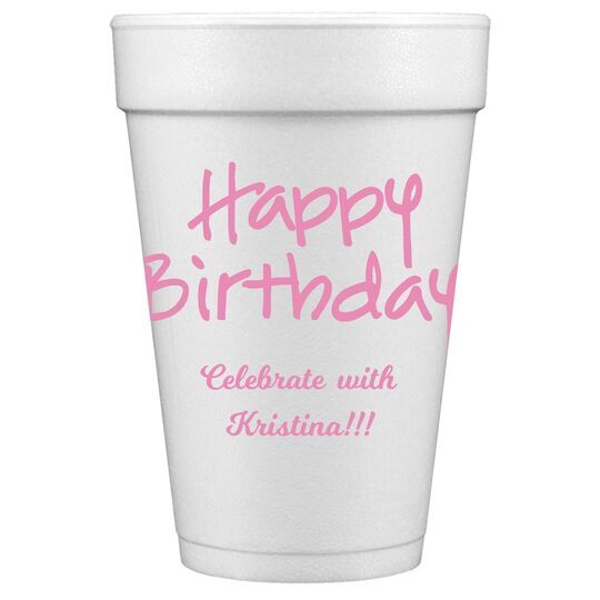 Studio Happy Birthday Styrofoam Cups