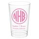 Framed Rounded Monogram with Text Clear Plastic Cups Image 1 of 2