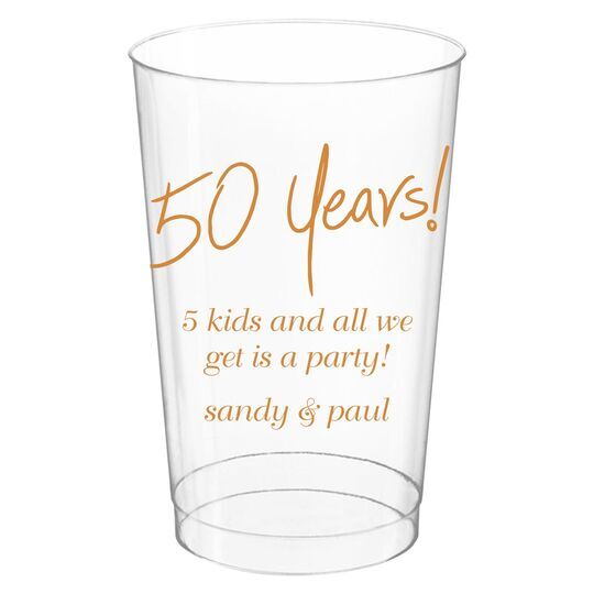 Fun 50 Years Clear Plastic Cups