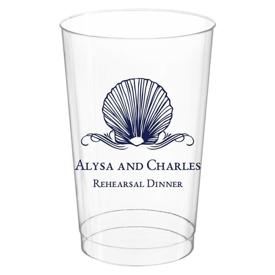 Graceful Seashell Clear Plastic Cups