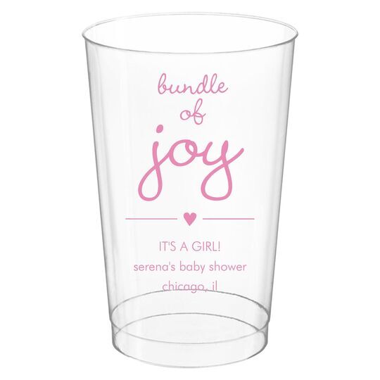 Heart Bundle of Joy Clear Plastic Cups