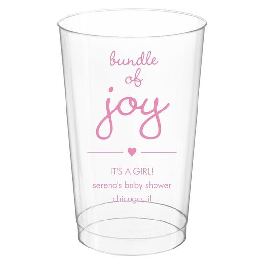 Heart Bundle of Joy Clear Plastic Cups