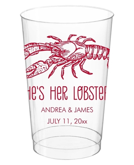 He's Her Lobster Clear Plastic Cups