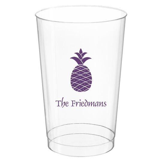 Hawaiian Pineapple Clear Plastic Cups