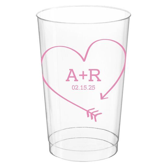 Heart Made of Arrow Clear Plastic Cups