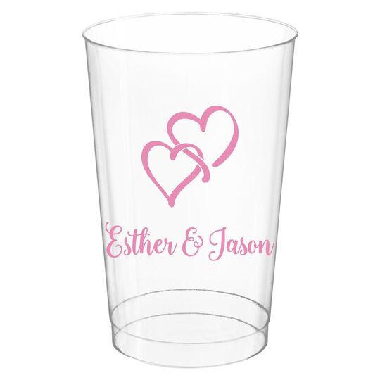 Interlocking Double Hearts Clear Plastic Cups