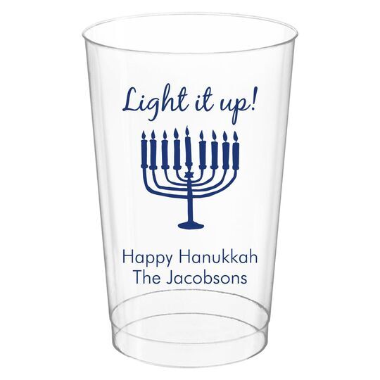 Light It Up Menorah Clear Plastic Cups
