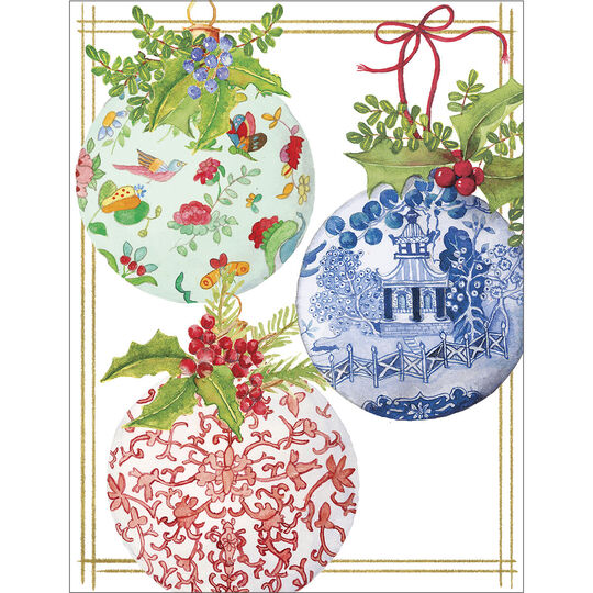 Porcelain Ornaments Folded Holiday Cards