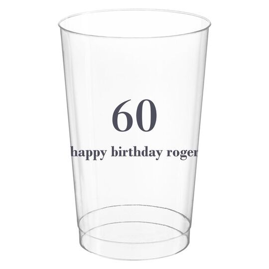 Large Number with Text Clear Plastic Cups