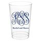 Large Script Monogram with Text Clear Plastic Cups Image 1 of 3