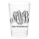 Large Script Monogram with Text Clear Plastic Cups Image 2 of 3