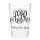 Large Script Monogram with Text Clear Plastic Cups Image 3 of 3