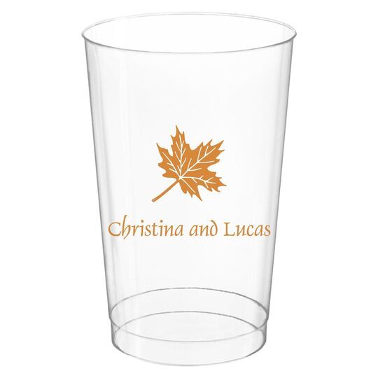 Little Autumn Leaf Clear Plastic Cups