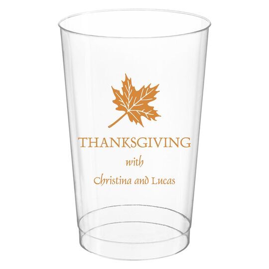 Little Autumn Leaf Clear Plastic Cups