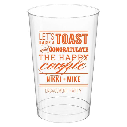 Let's Raise a Toast Clear Plastic Cups