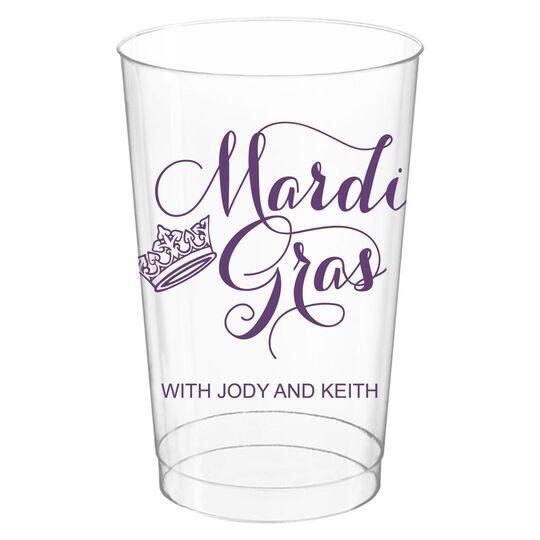 Mardi Gras Crown Clear Plastic Cups