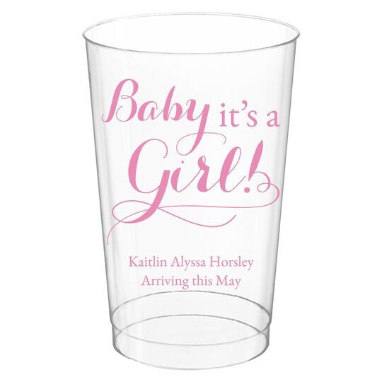 It's A Girl Clear Plastic Cups