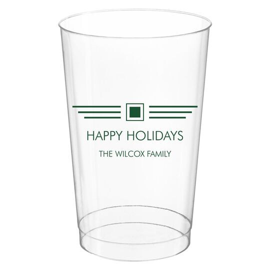 Modern Deco Scroll Clear Plastic Cups