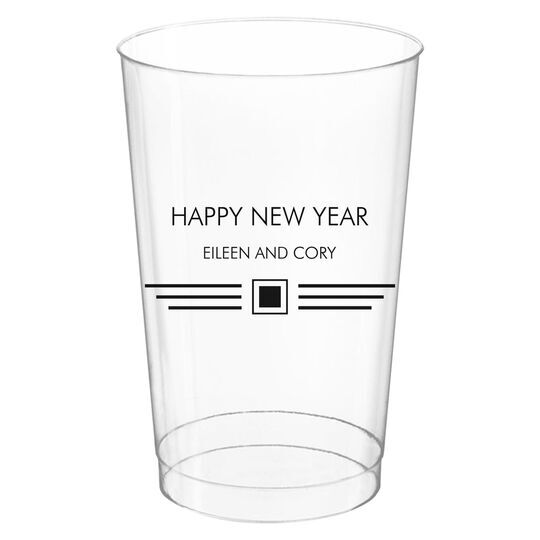 Modern Deco Scroll Clear Plastic Cups