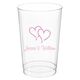 Modern Double Hearts Clear Plastic Cups Image 1 of 2