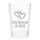Modern Double Hearts Clear Plastic Cups Image 2 of 2
