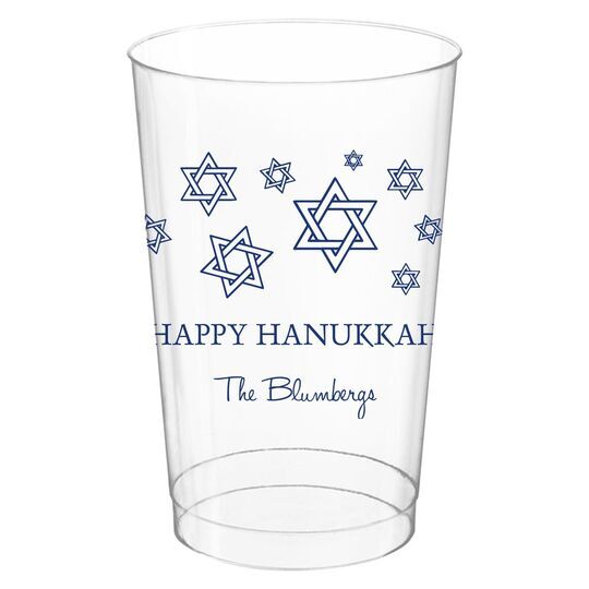 Modern Jewish Star Galaxy Clear Plastic Cups