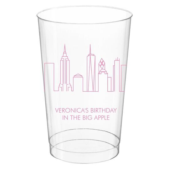 New York City Skyline Clear Plastic Cups