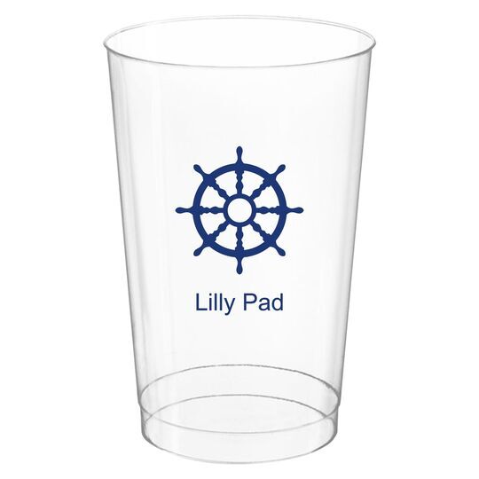 Nautical Wheel Clear Plastic Cups