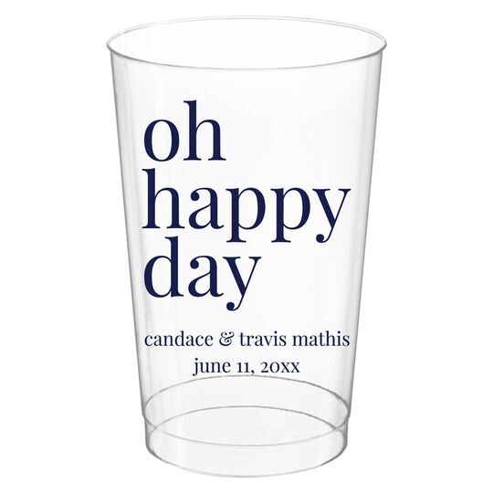 Oh Happy Day Clear Plastic Cups
