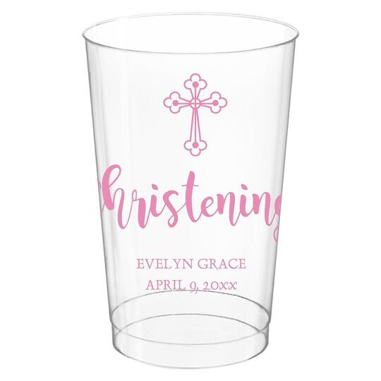 Ornate Celtic Cross Clear Plastic Cups