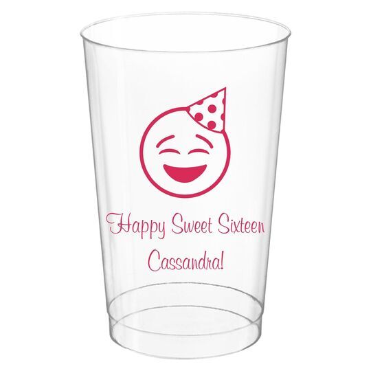 Party Hat Emoji Clear Plastic Cups