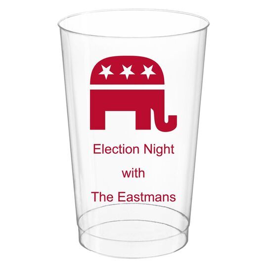 Patriotic Elephant Clear Plastic Cups