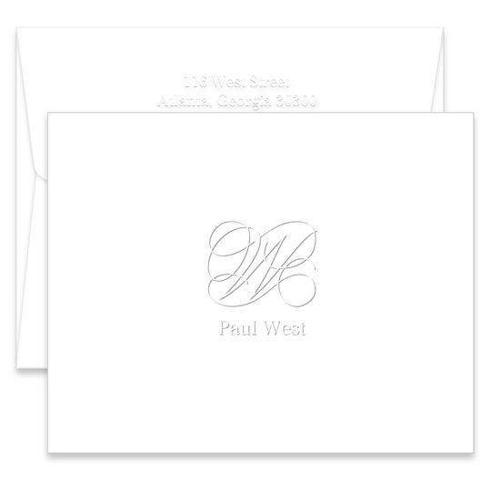 State Folded Note Cards - Embossed