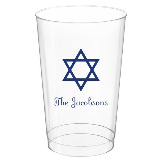 Traditional Star of David Clear Plastic Cups