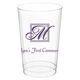 Pick Your Single Initial Monogram with Text Clear Plastic Cups Image 2 of 3