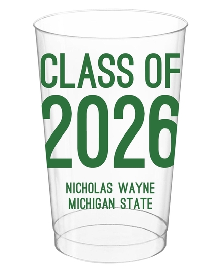 Proud Class of Graduation Clear Plastic Cups