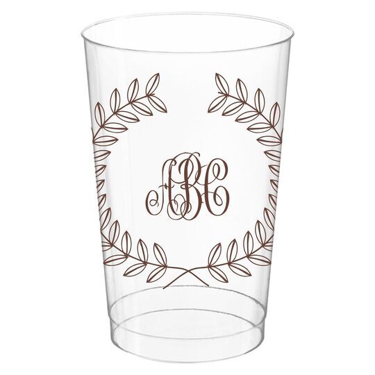 Renaissance Wreath with Monogram Clear Plastic Cups