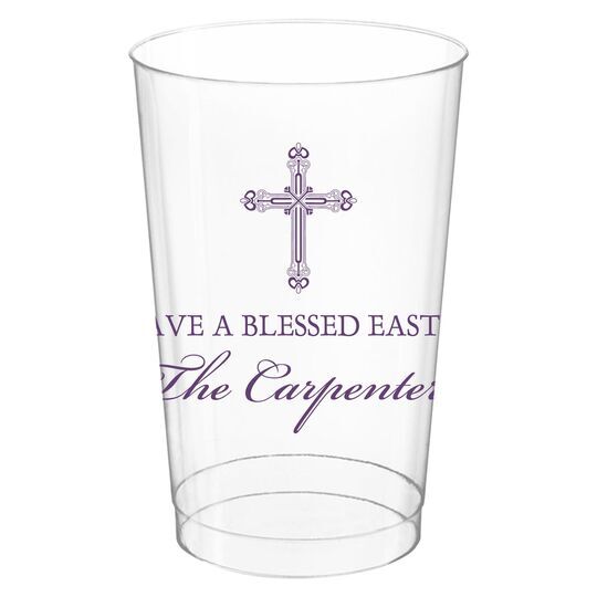 Religious Cross Clear Plastic Cups