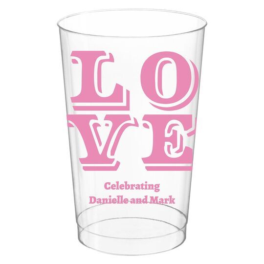 Retro Love Clear Plastic Cups